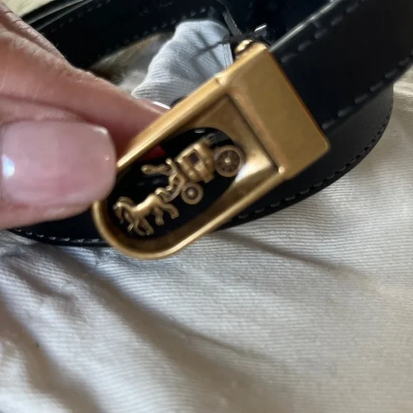 NWT Coach Black Leather Belt with Gold Accent NWT Coach Black Leather Belt with Gold Accent main image 2